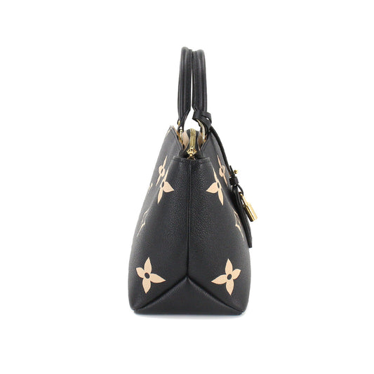 Louis Vuitton Bicolor Monogram Emplant Petit Palais PM Shoulder Bag Black Beige