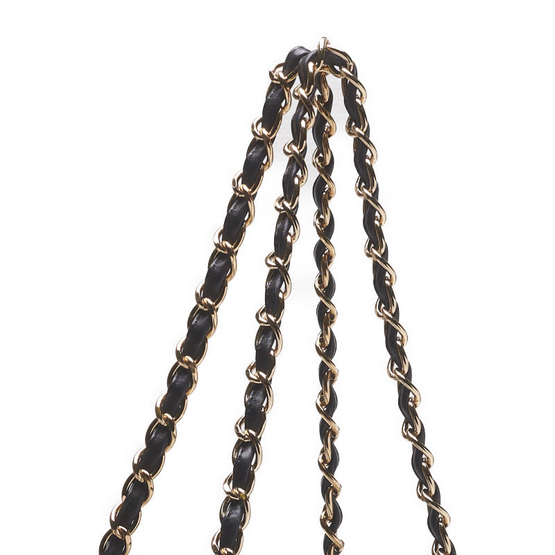 Chanel Chocolate Bar Double Chain Lambskin Black