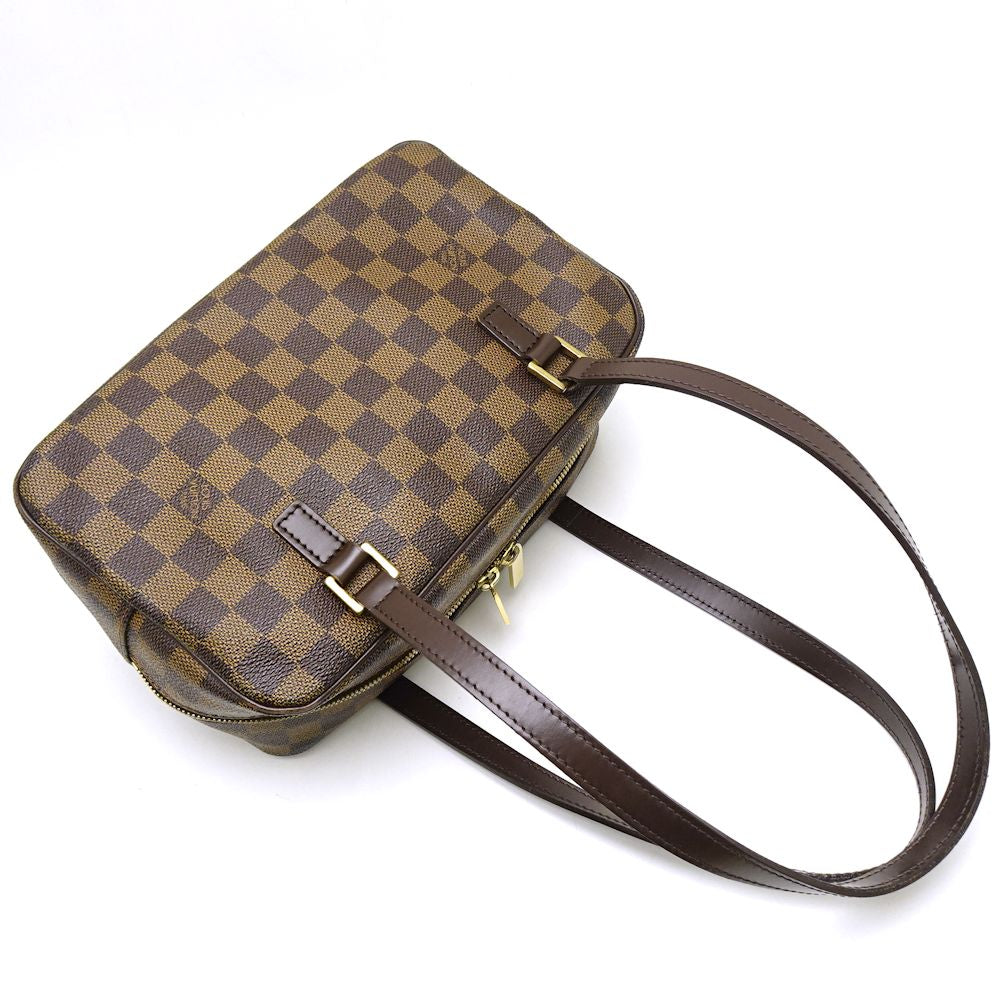 Louis Vuitton Damier Cite MM  Ebene Shoulder Bag Brown