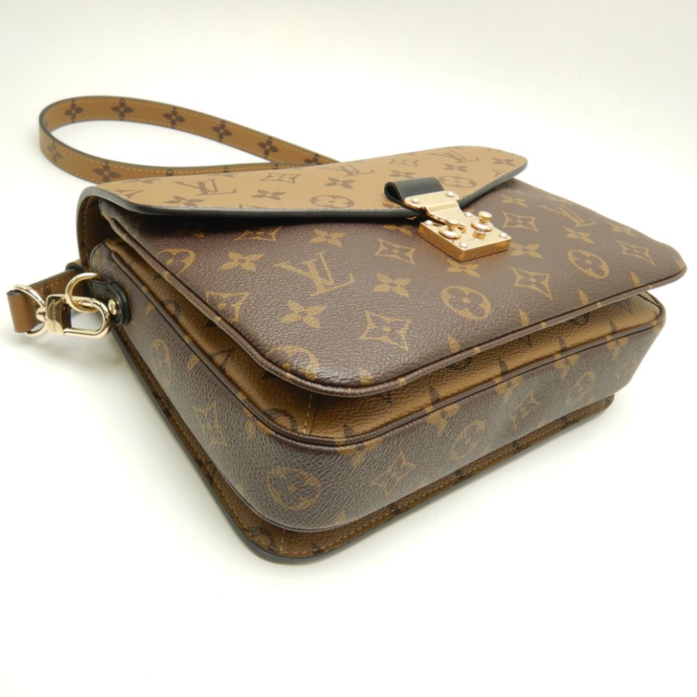 Louis Vuitton Monogram Reverse Pochette Metis MM 2WAY Bag Brown