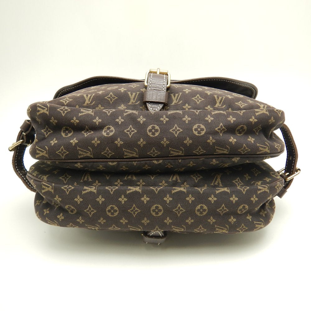 Louis Vuitton Monogram Mini Run Saumur Ebene Shoulder Bag Brown