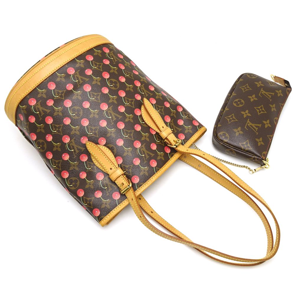 Louis Vuitton Monogram Cherry Bucket PM Brown Takashi Murakami