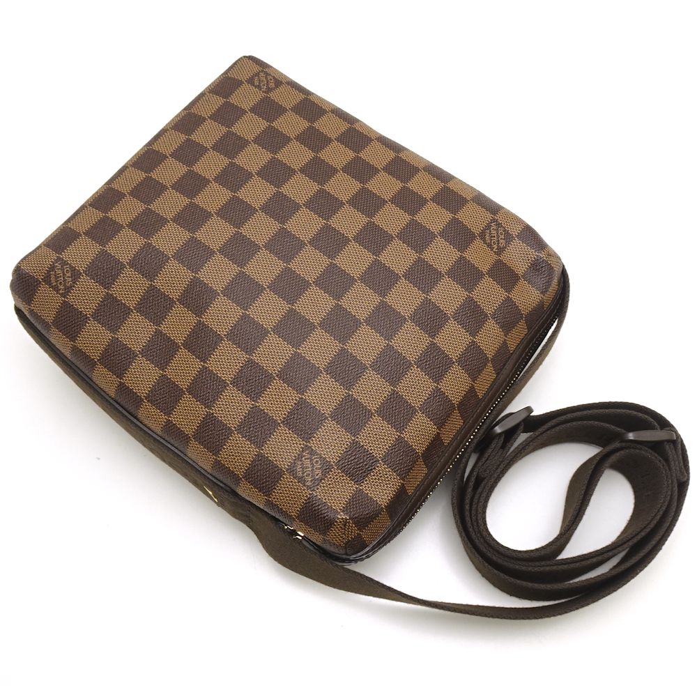 Louis Vuitton Damier Trotteur Ebene Shoulder Bag Brown