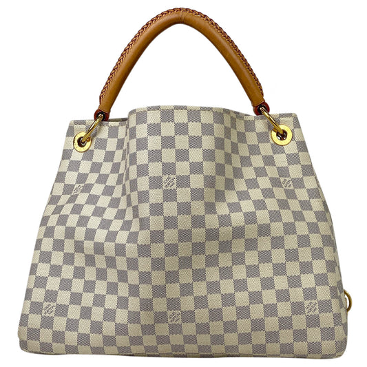 Louis Vuitton Artsy MM Shoulder Bag Damier Azur White
