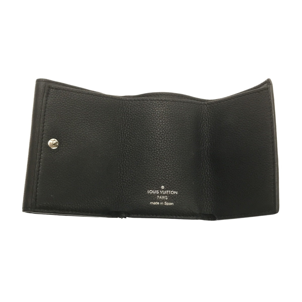 Louis Vuitton Portefeuille Lock Mini 3-fold Wallet Noir Calf Leather