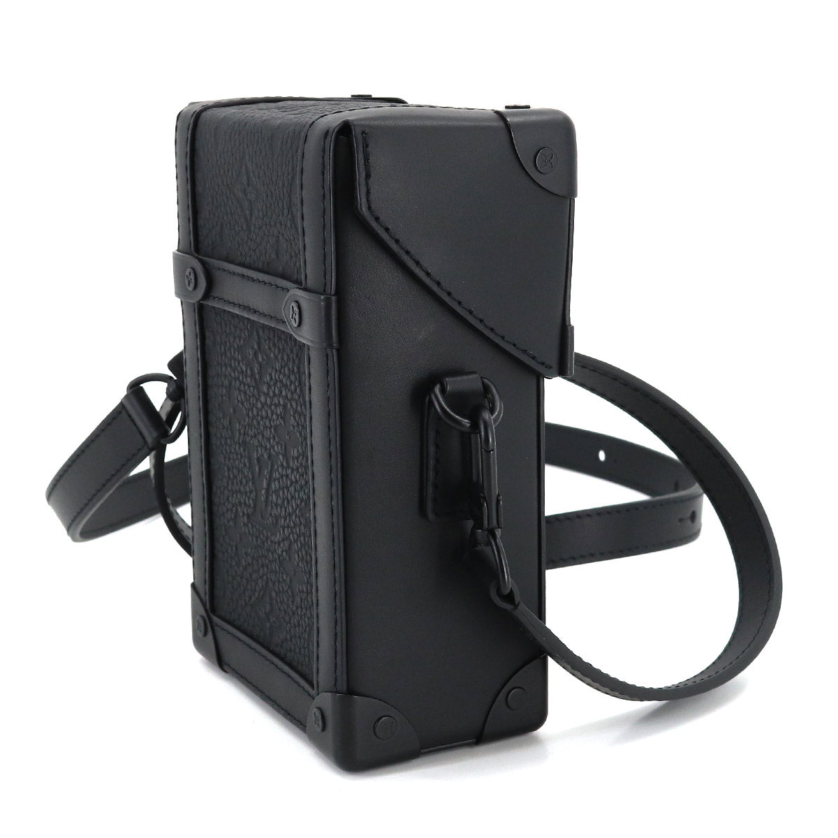 Louis Vuitton Vertical Trunk Wearable Wallet Shoulder Bag Taurillon Leather Black