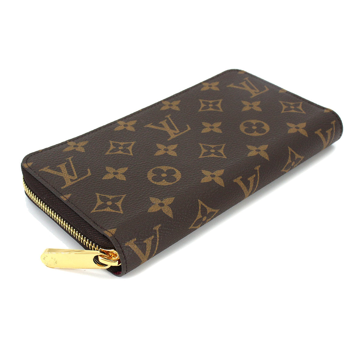 Louis Vuitton Monogram Zippy Wallet Round Zipper Long Wallet Fuchsia RFID Gold Hardware