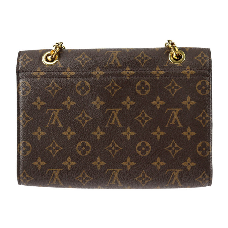 Louis Vuitton Victoire Shoulder Bag Monogram Canvas Calfskin Brown