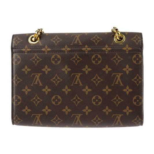 Louis Vuitton Victoire Shoulder Bag Monogram Canvas Calfskin Brown