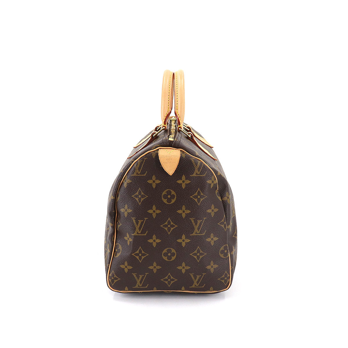Louis Vuitton Monogram Speedy 30 HandBag Brown Gold Hardware