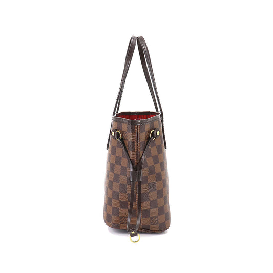 Louis Vuitton Damier Neverfull PM Tote Bag Brown Gold Hardware