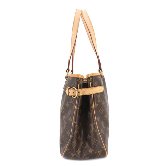 Louis Vuitton Monogram Batignolles Horizontal Tote Brown Gold Metal Fittings