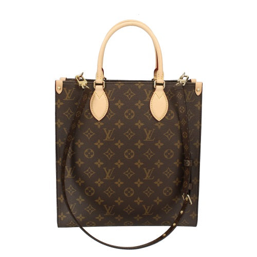 Louis Vuitton Monogram Sac Plat PM Tote Bag Brown
