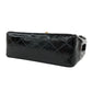 Chanel Mini Matelasse Gold Patent Shoulder Bag Black