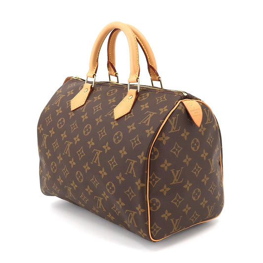 Louis Vuitton Monogram Speedy 30 Hand Bag Brown Gold Hardware