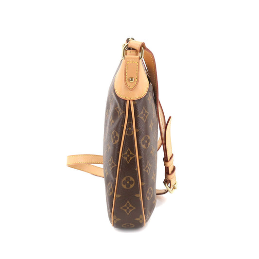 Louis Vuitton Monogram Odeon PM Shoulder Bag Brown Gold Metal Fittings