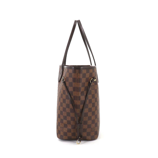 Louis Vuitton Damier Neverfull MM Tote Bag Brown Gold Metal Fittings