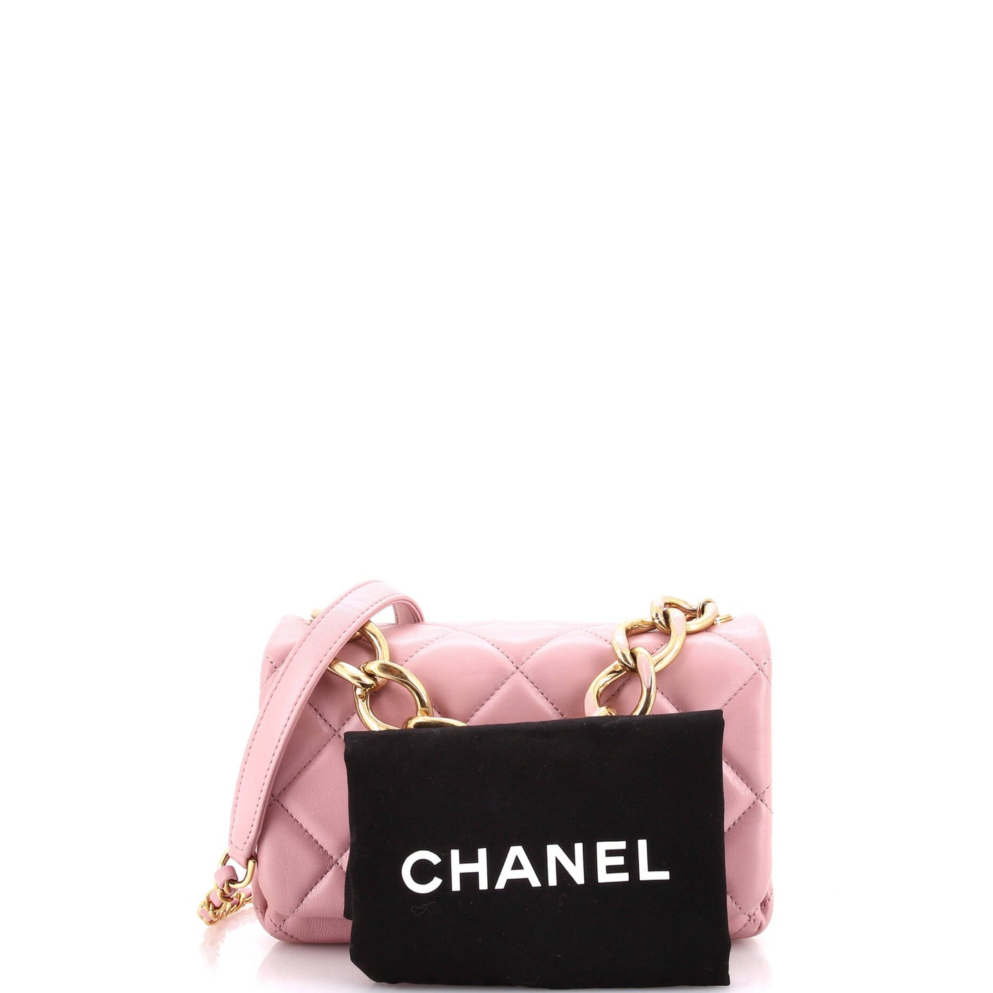 Color Match Flap Bag Quilted Lambskin Small
