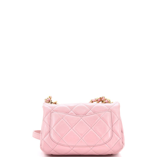 Color Match Flap Bag Quilted Lambskin Small