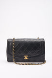 Chanel Diana Black Single Flap with 24k gold plated hardware