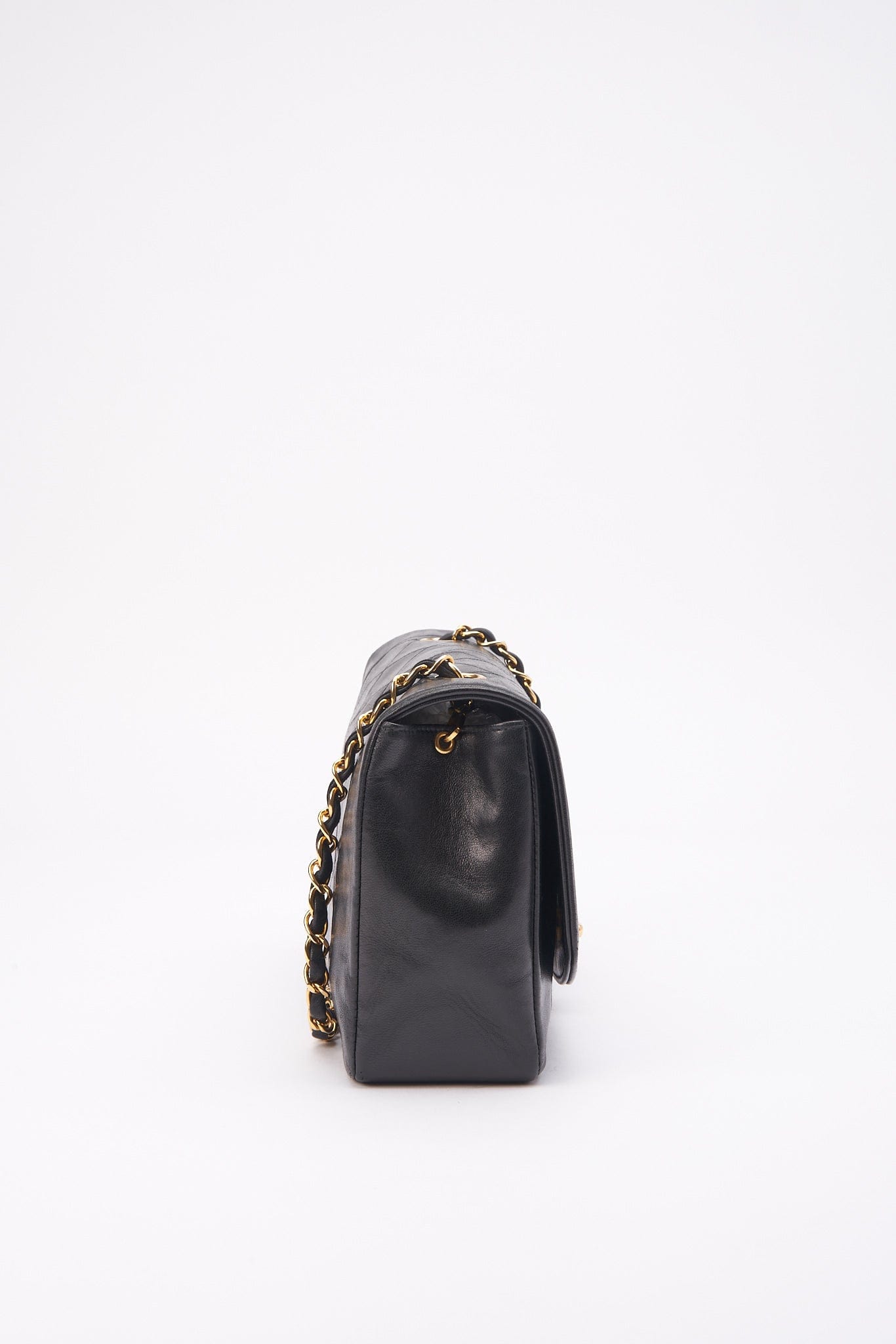Chanel Diana Black Single Flap with 24k gold plated hardware