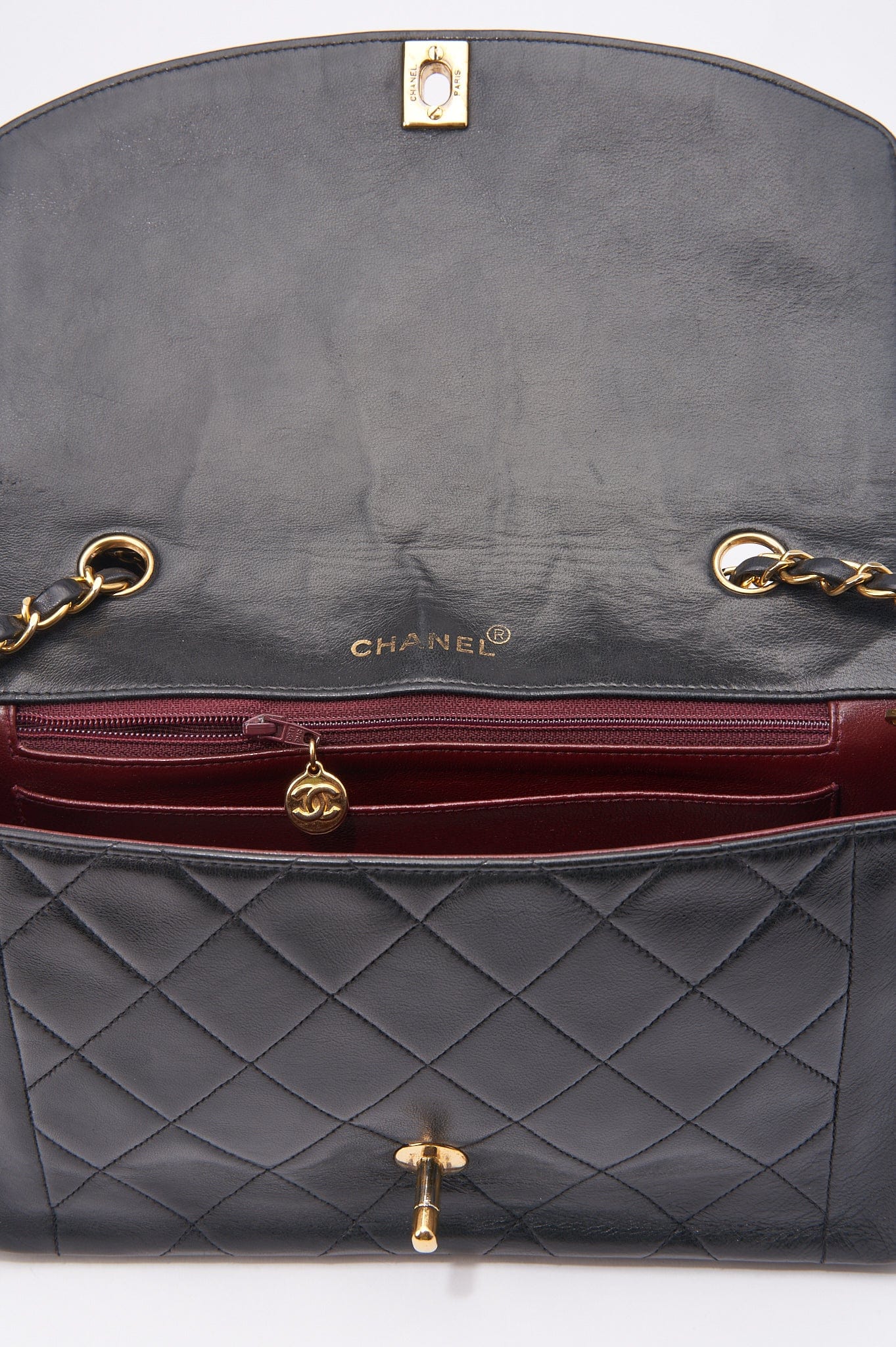 Chanel Diana Black Single Flap with 24k gold plated hardware