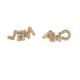 CHA-NEL Stud Earrings Metal with Crystals
