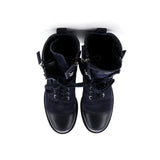Women's CC Zip Up Combat Boots Quilted Leather