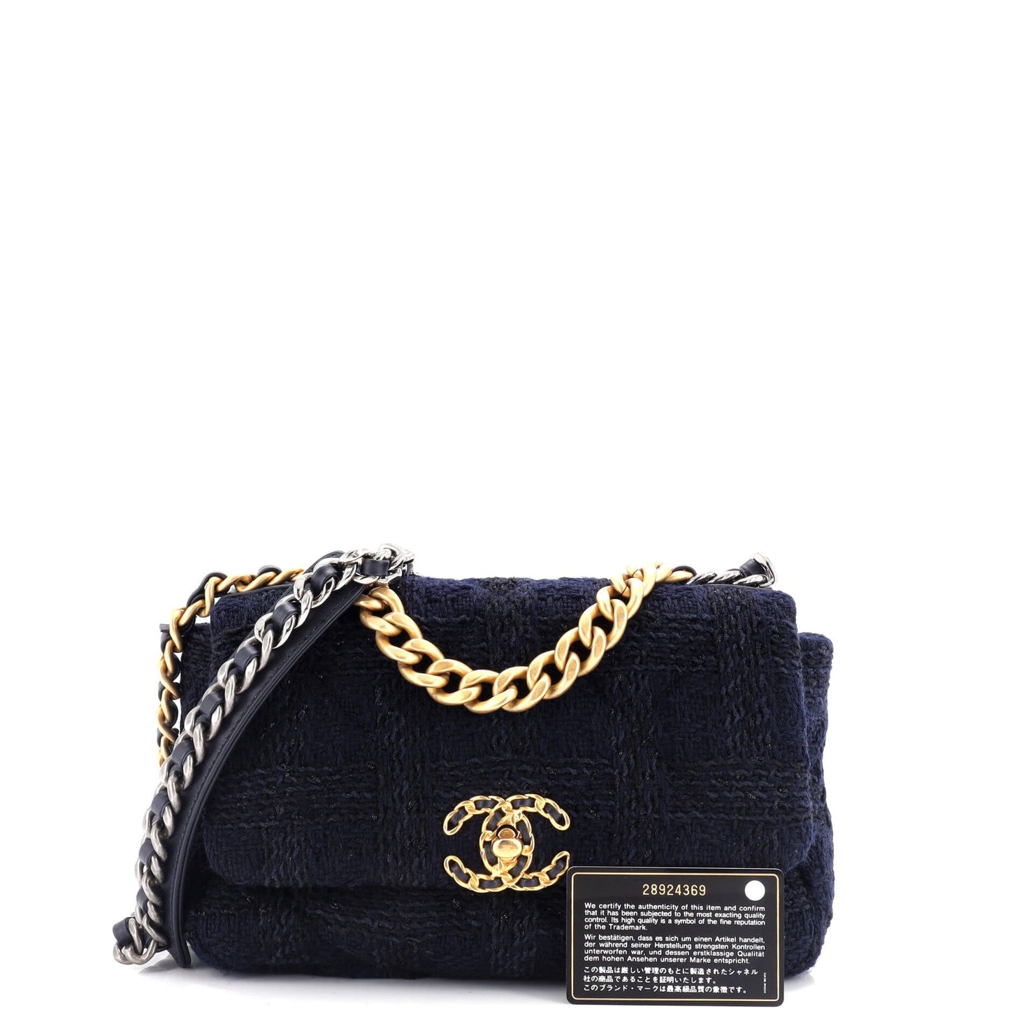 19 Flap Bag Quilted Tweed Medium