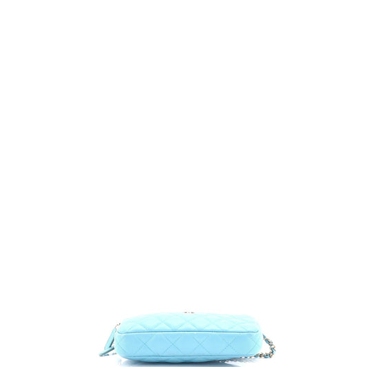 Double Zip Clutch with Chain Quilted Lambskin