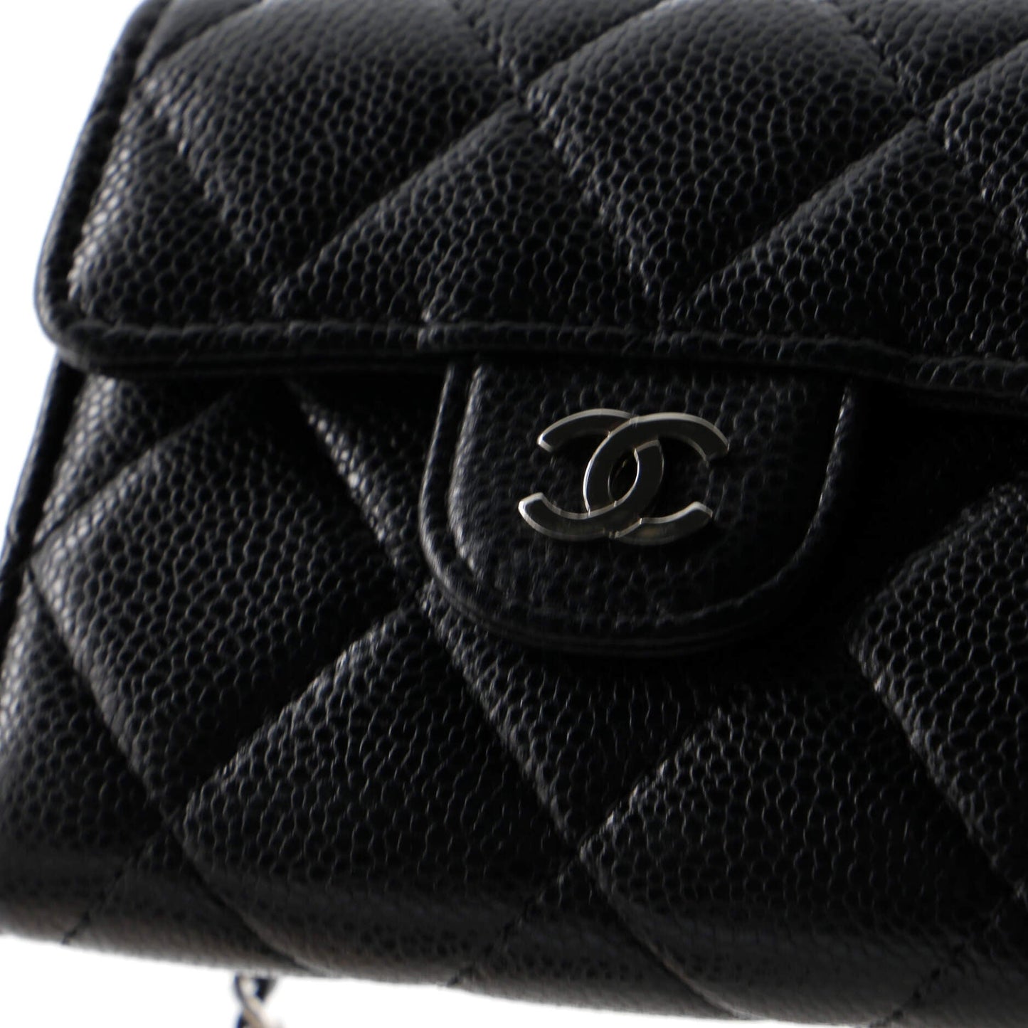 Classic Flap Chain Belt Bag Quilted Caviar Mini