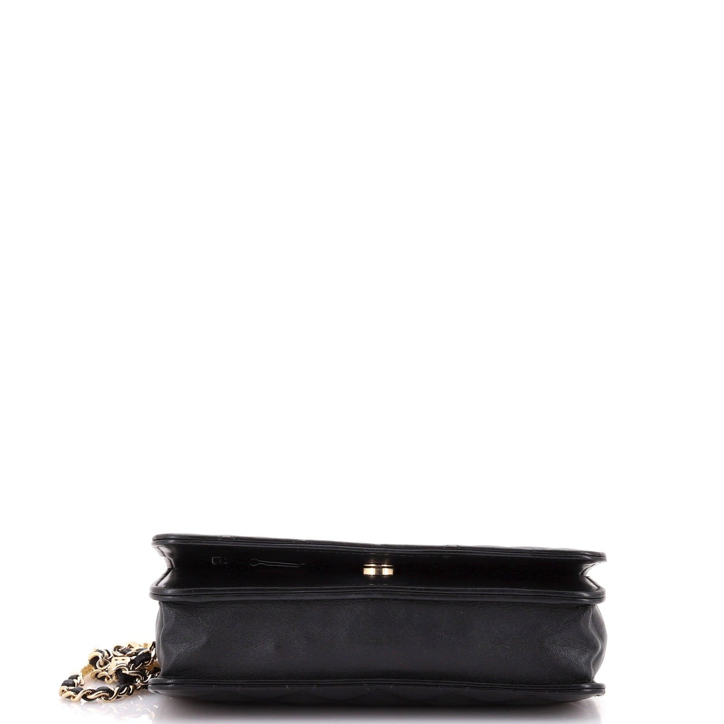 Pearl Strap Wallet on Chain Quilted Iridescent Lambskin