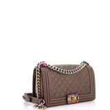 Boy Flap Bag Quilted Iridescent Goatskin Old Medium