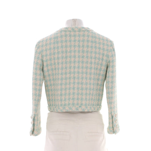 Women's CC Crystal Button Double Pocket Jacket Tweed