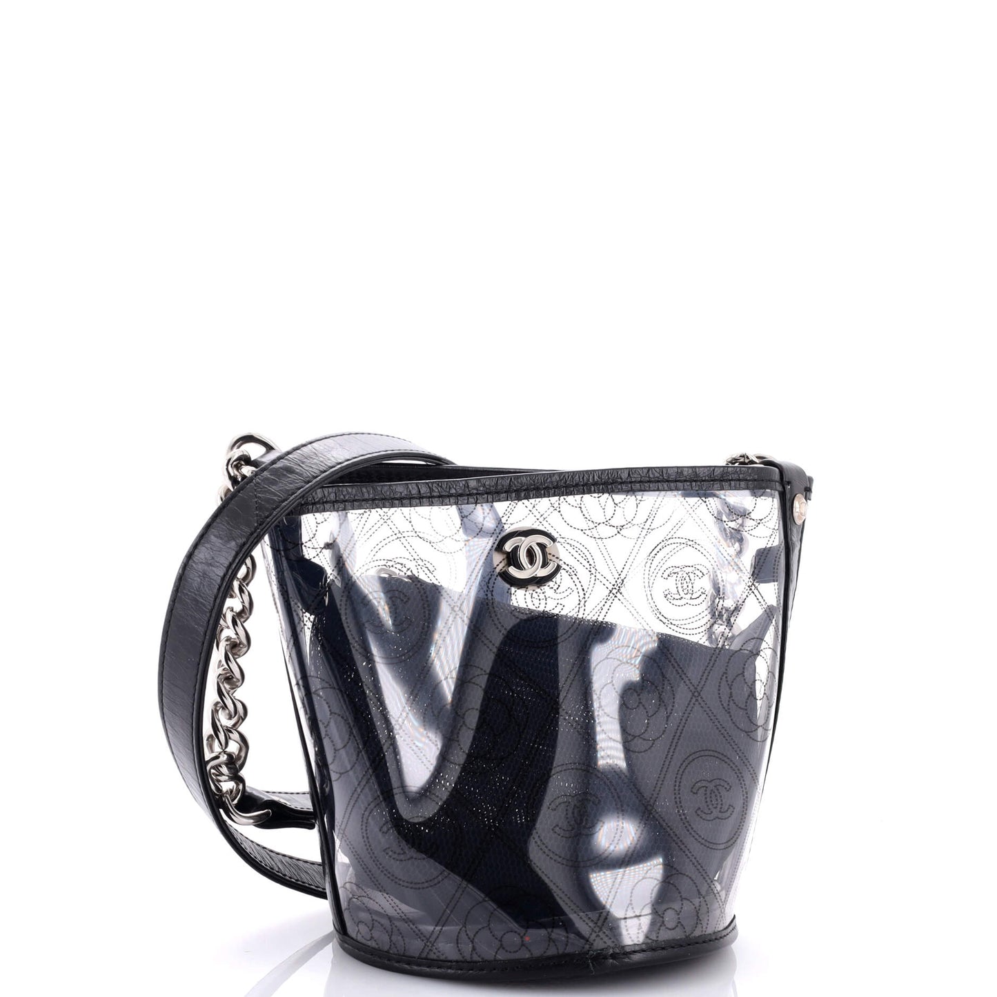 Camellia Coco Bucket Bag Printed PVC Small