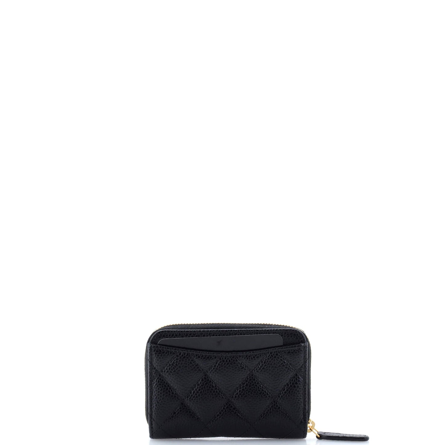 CC Zip Coin Purse Quilted Caviar Small