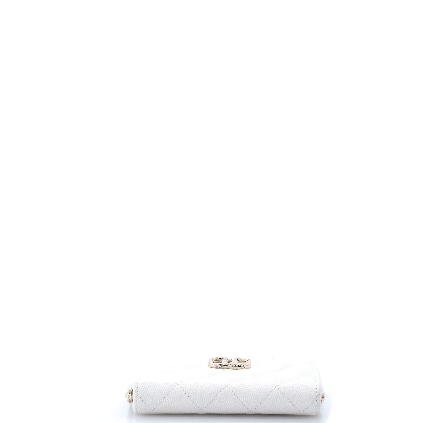 Textured CC Zip Coin Purse Quilted Caviar Medium