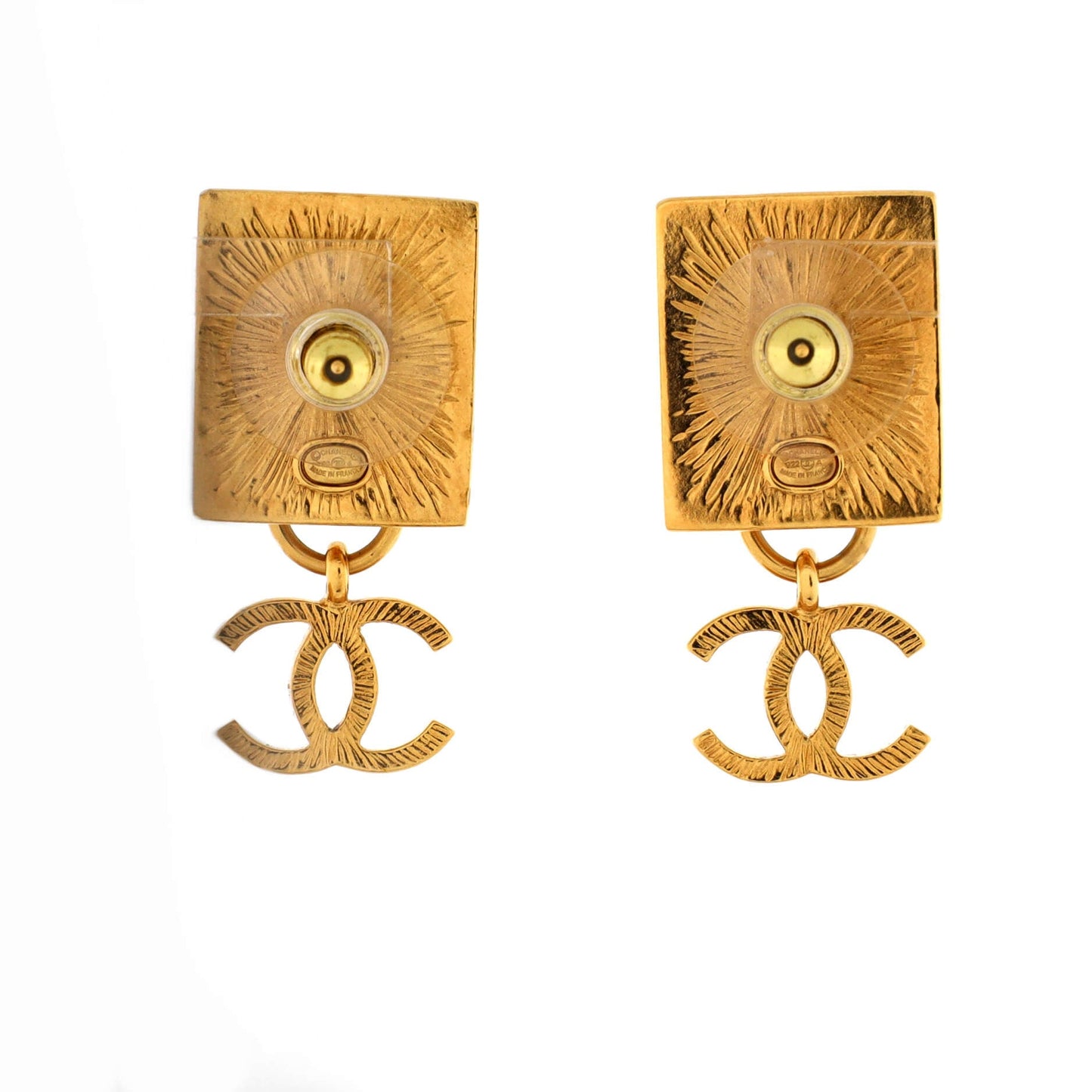 CC Lion Head Drop Earrings Metal
