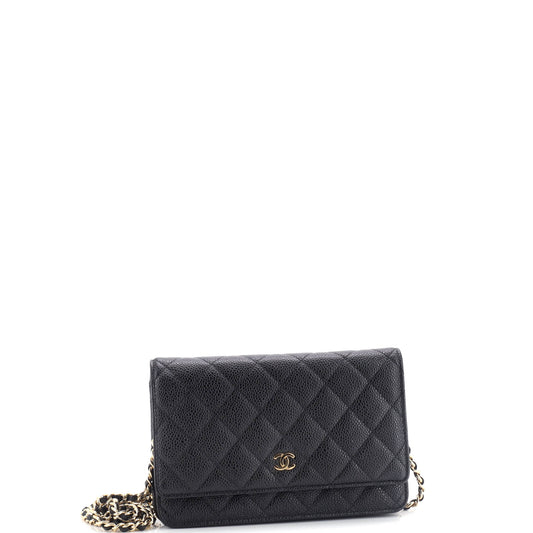 Wallet on Chain Quilted Caviar