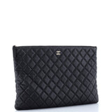 O Case Clutch Quilted Caviar Large