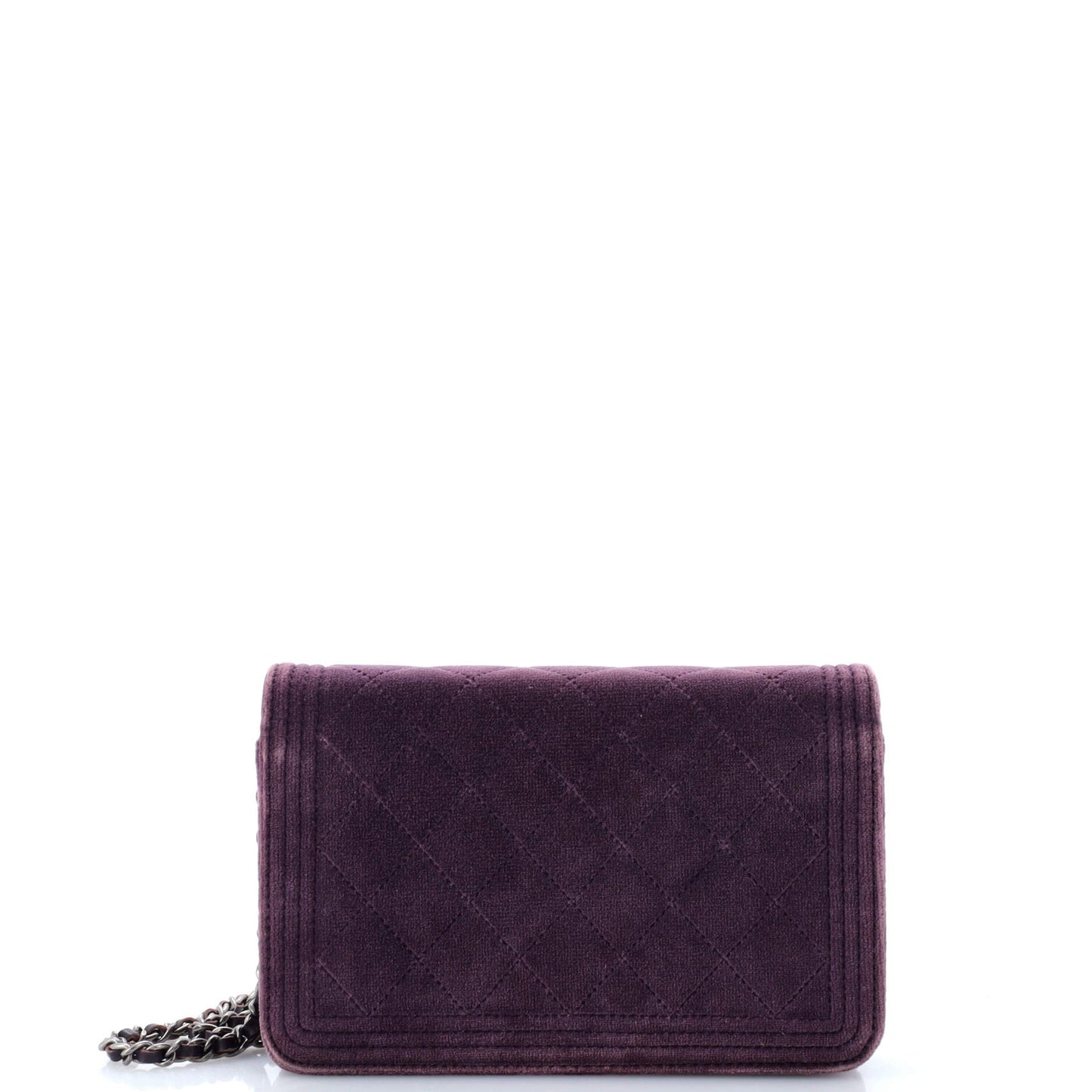 Boy Wallet on Chain Quilted Velvet