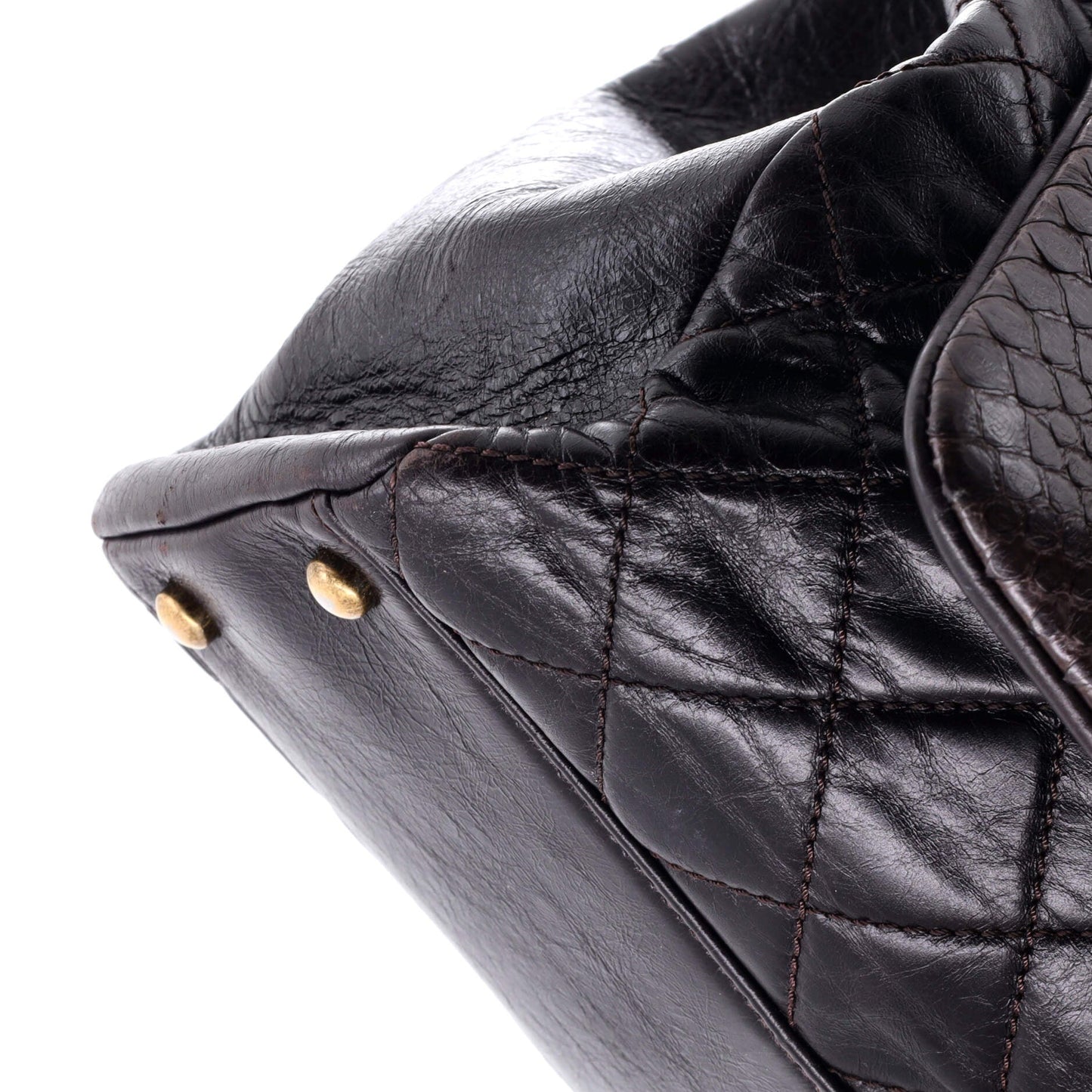 Urban Mix Tote Quilted Glazed Calfskin and Python Medium