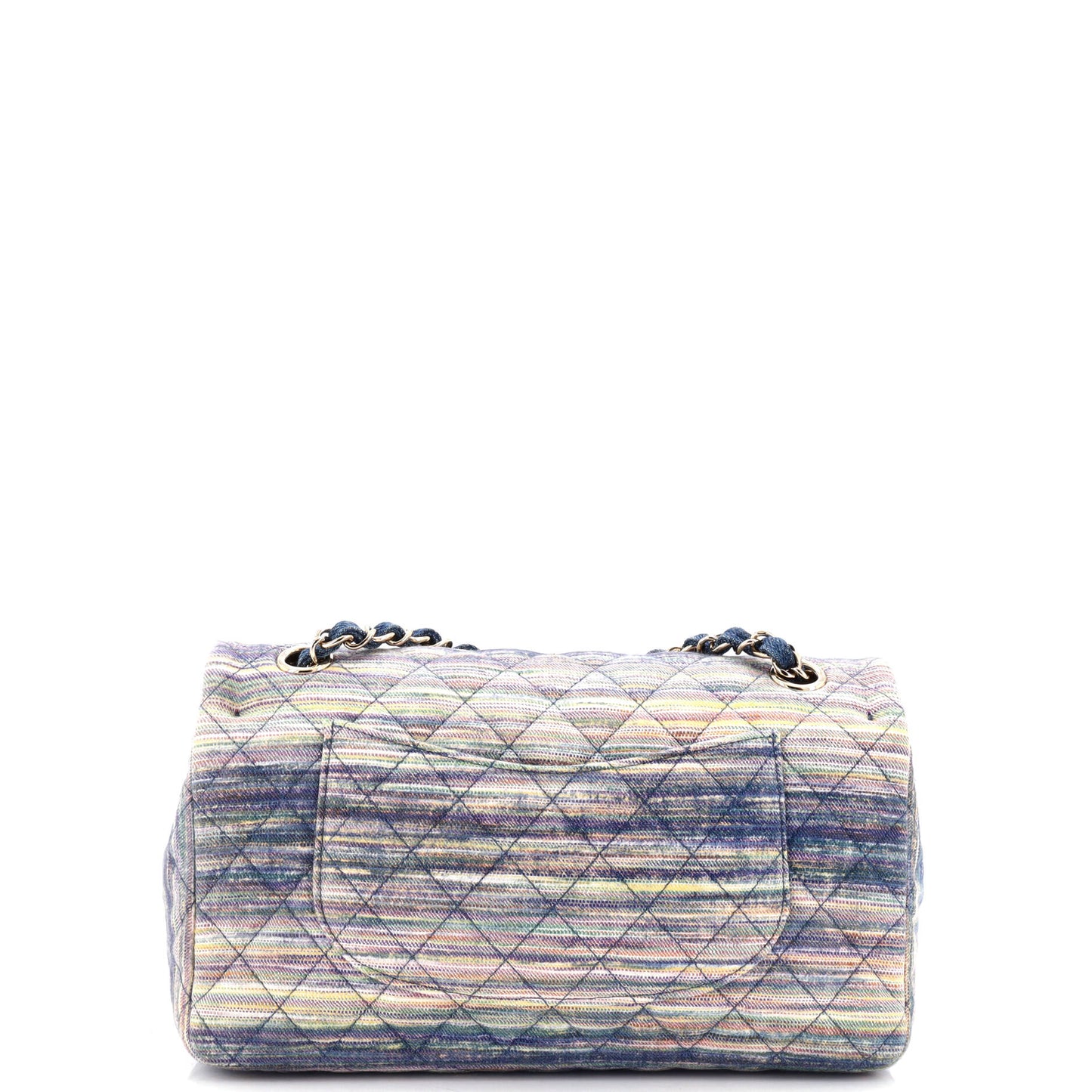 Classic Double Flap Bag Quilted Multicolor Denim Medium