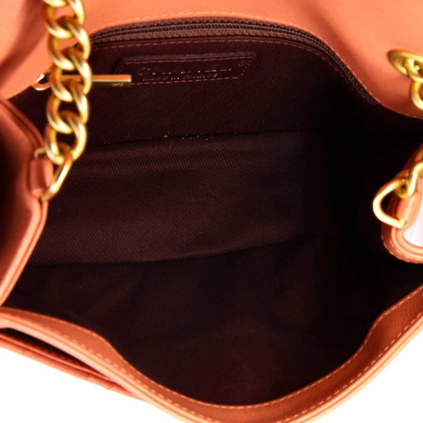 Front Chain Flap Bag Quilted Sheepskin Medium