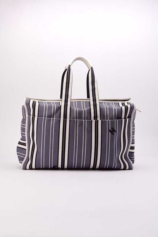 Chanel 2005 Logo Printed Striped Bag