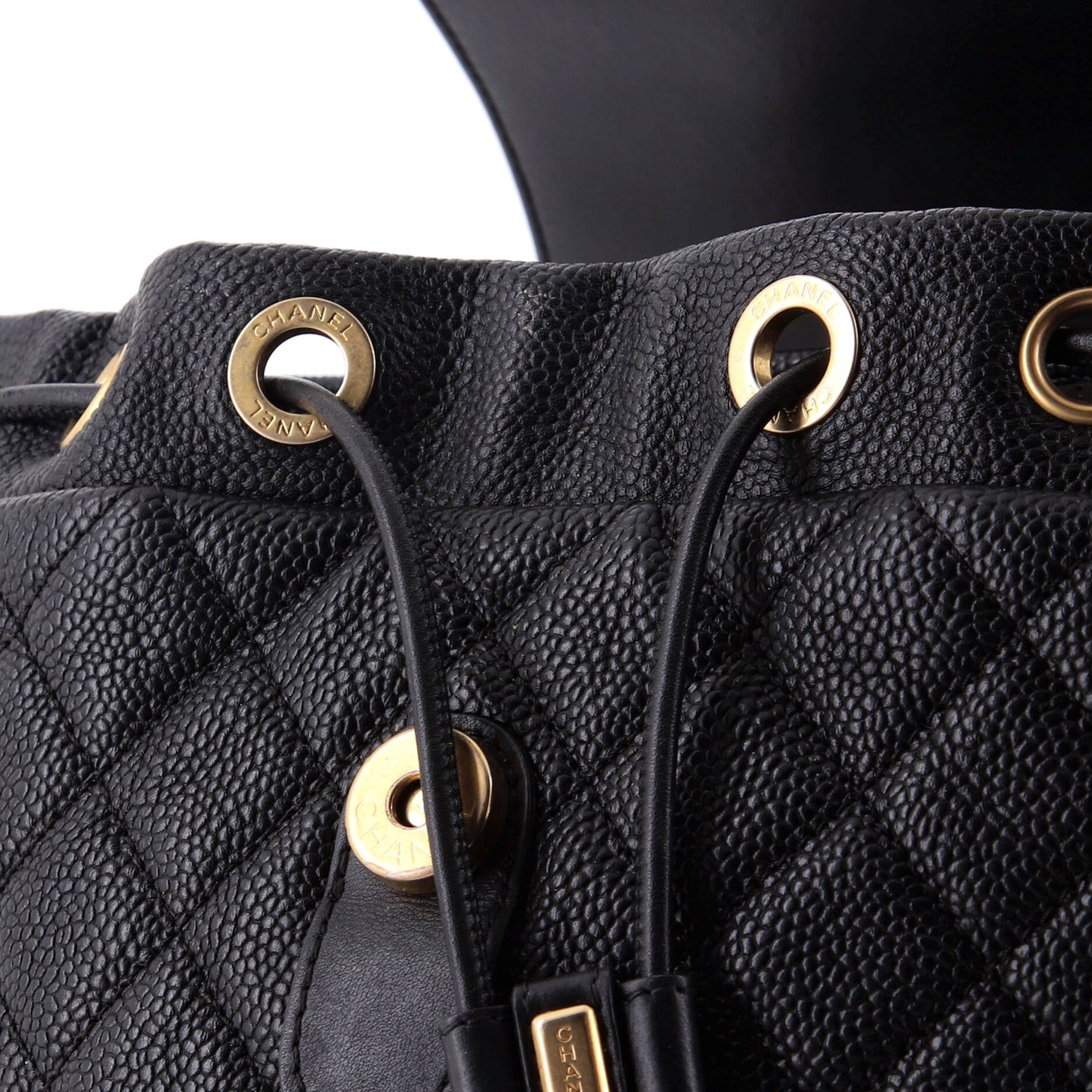Filigree Backpack Quilted Caviar Large