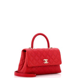 Coco Top Handle Bag Quilted Caviar Mini