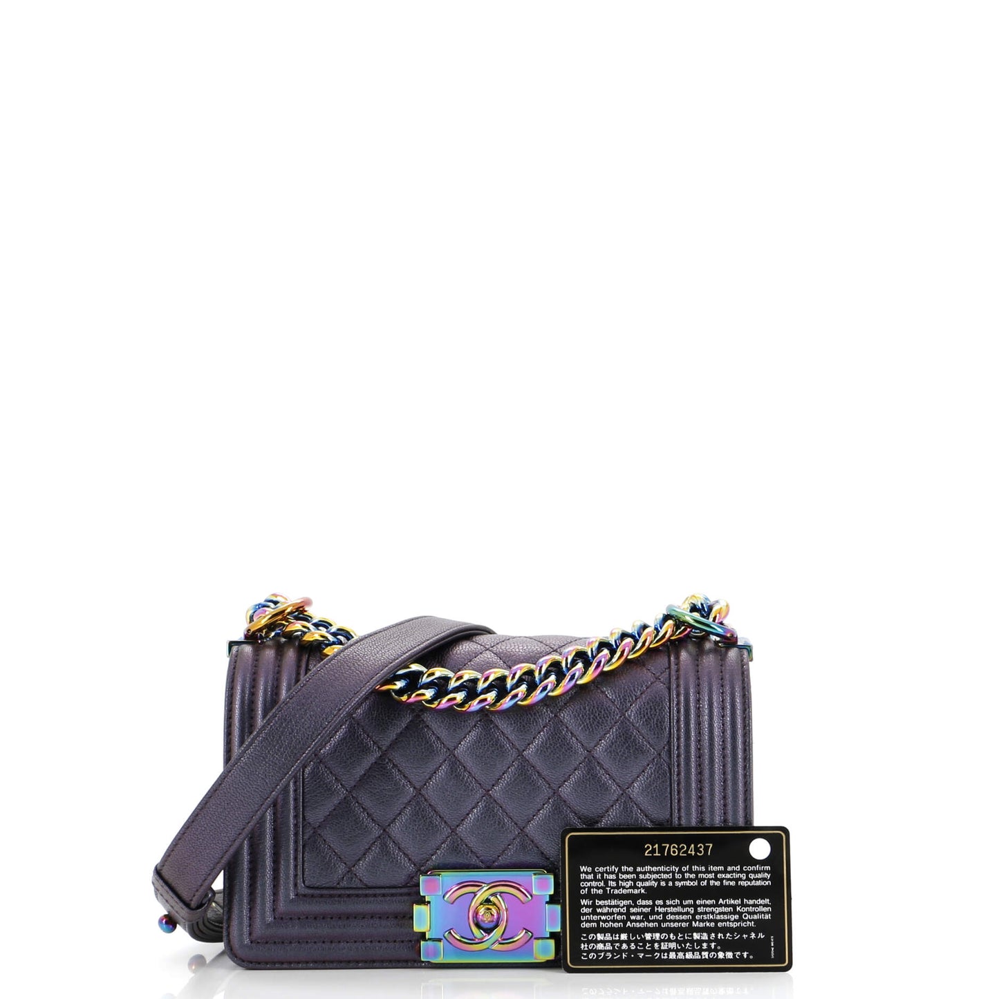 Boy Flap Bag Quilted Iridescent Goatskin Small