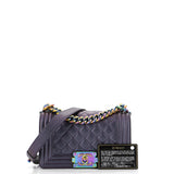 Boy Flap Bag Quilted Iridescent Goatskin Small