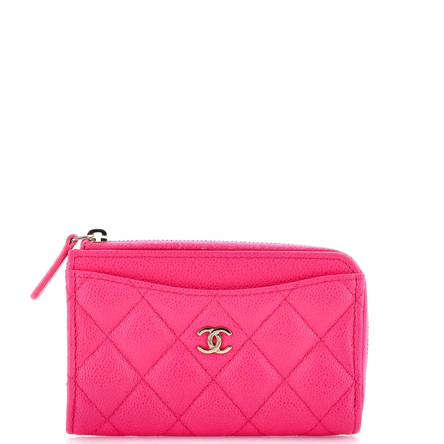 Zip Around Card Holder Quilted Caviar